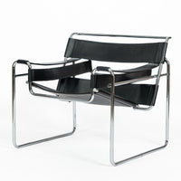 Vintage Mid Century Black Wassily Chair by Marcel Breuer (attr.) 1970s