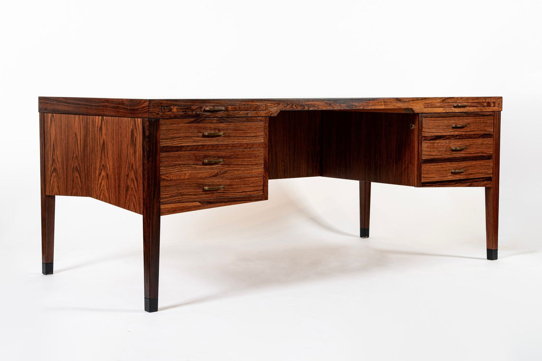 Exceptional Mid Century Danish Large Rosewood Executive Desk