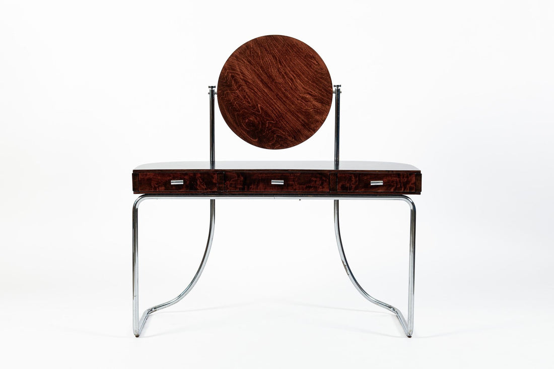 Rare Fritz Hansen Model S214 Tubular Steel Dressing Table Attributed to Mart Stam Denmark 1930s