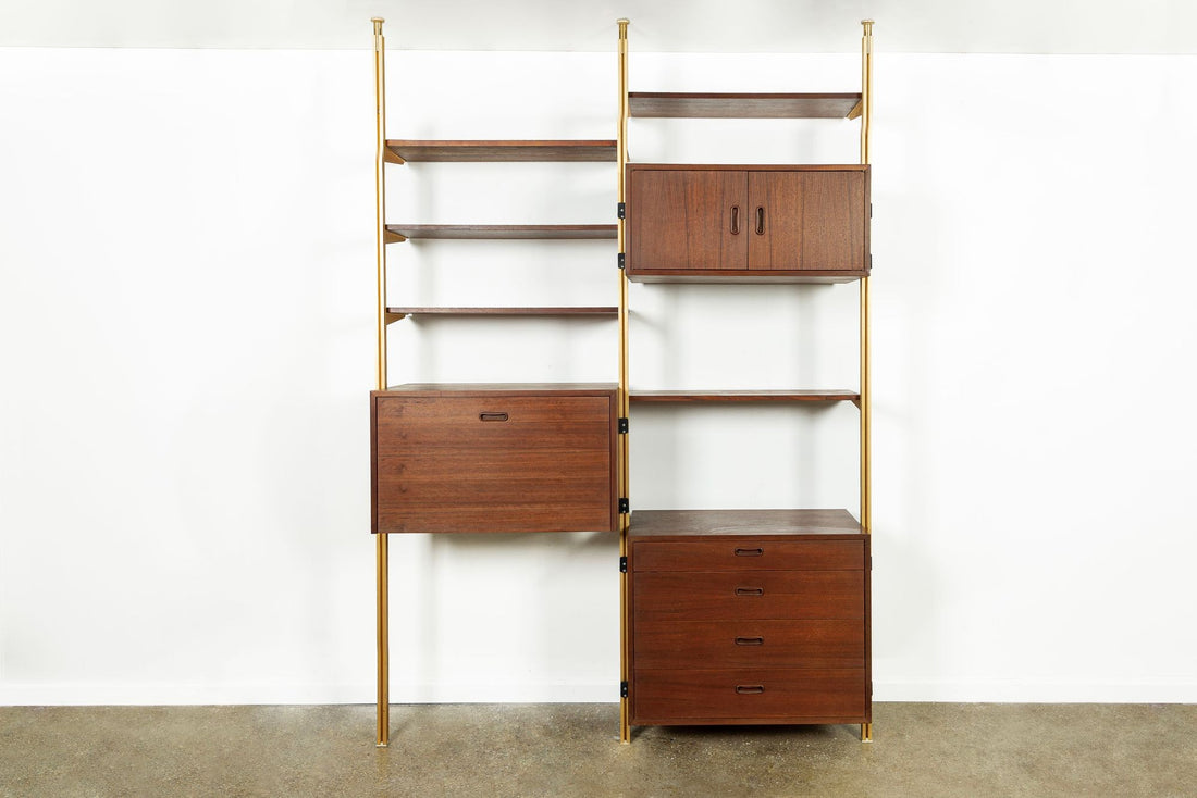 Mid Century Omni Wood Modular Wall Unit Shelving & Bookcase by George Nelson
