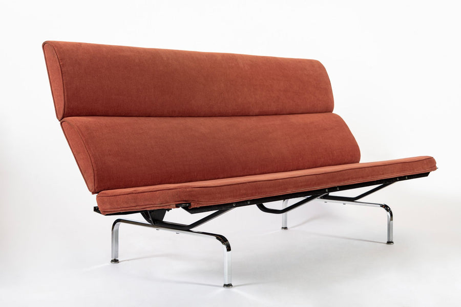 Mid Century Orange Sofa Compact by Eames for Herman Miller