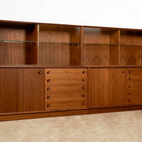 Pair of Swedish Mid-Century Modern Teak Bookcase Display Cabinets, 1960s