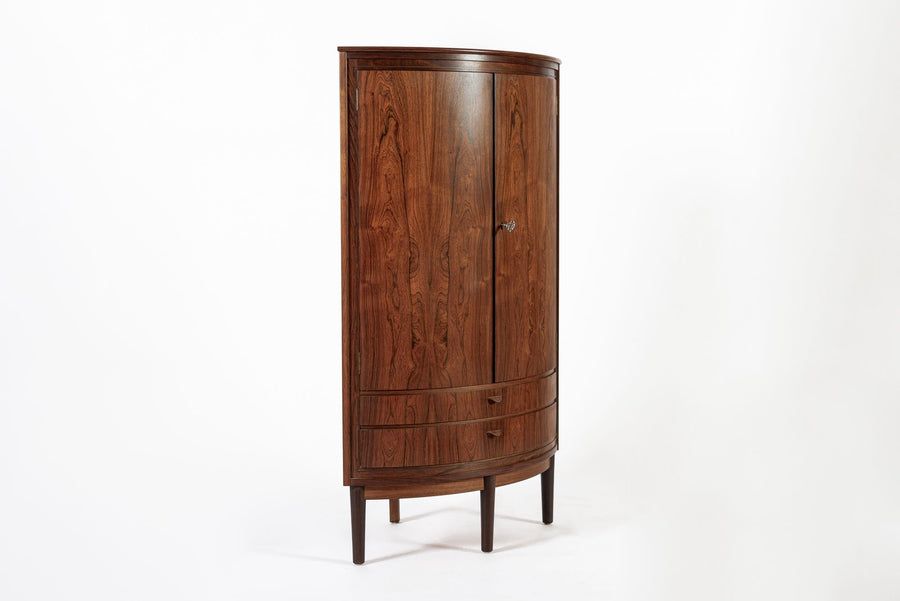 Mid Century Danish Modern Rosewood Corner Cabinet 1960s