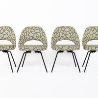 Set of 4 Eero Saarinen Executive Side Chairs for Knoll Mid Century Modern Black Metal