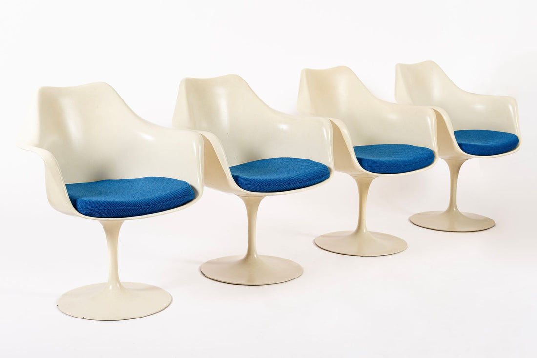 Original Fiberglass Tulip Arm Chairs by Eero Saarinen for Knoll 1970s