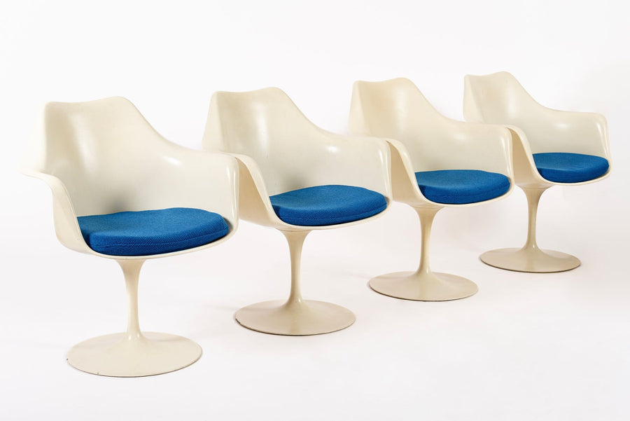 Original Fiberglass Tulip Arm Chairs by Eero Saarinen for Knoll 1970s