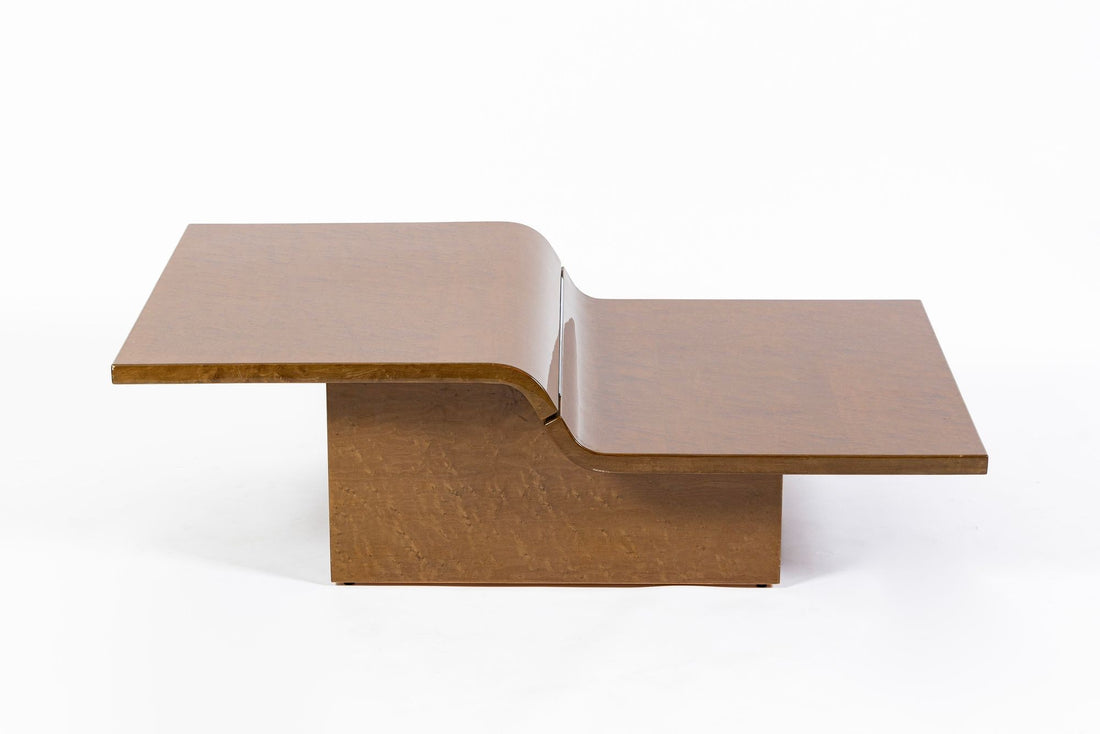 Vintage Postmodern Sculptural Lacquered Wood Coffee Table, 1970s