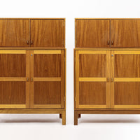 Pair Mid Century Danish Teak Wood Storage Cabinets by Soborg Mobler