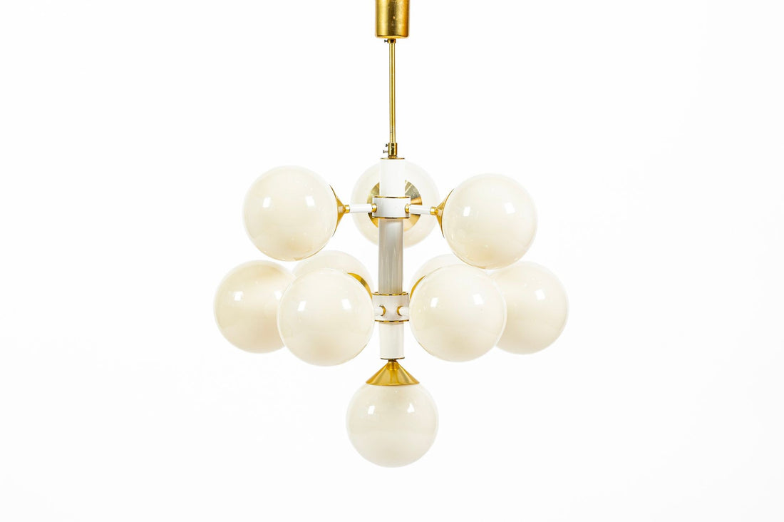 Mid-Century Modern Sputnik Chandelier by Szarvasi, Hungary 1970s, 3x Available