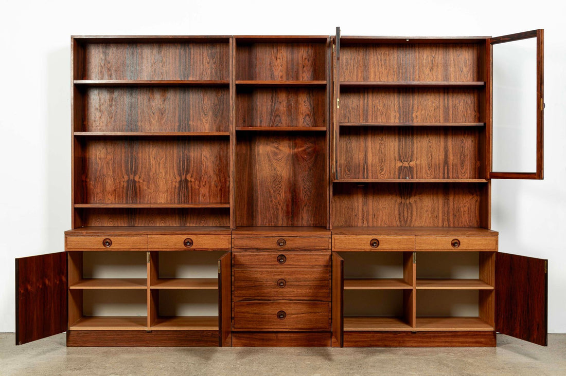 Mid-Century Modern Swedish Rosewood Wall Unit Bookcase by Bertil Fridhagen for Bodafors, 1960s