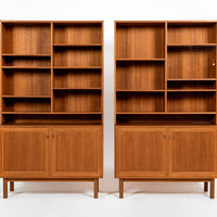 Pair Mid-Century Swedish Modern Teak Bookcase Cabinets, 1960s