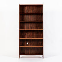 Mid Century Rosewood Bookcase, Scandinavian Tall Display Shelf, 3 Avail
