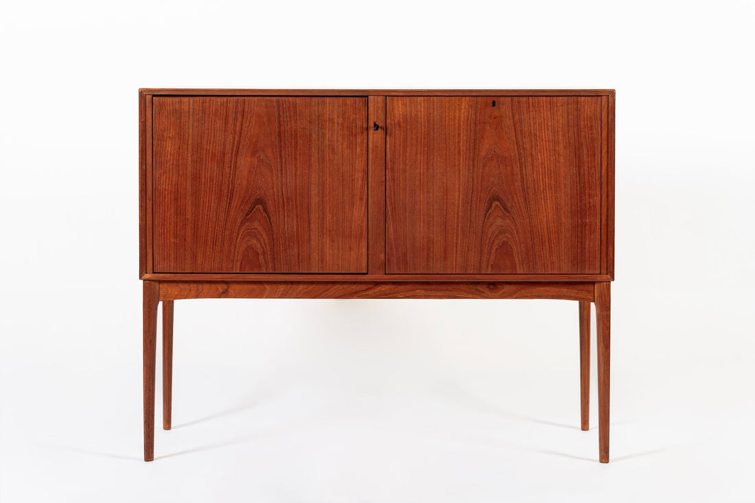 Mid Century Teak Bar Cabinet with Lazy Susan by Fredrik Kayser (attr.)