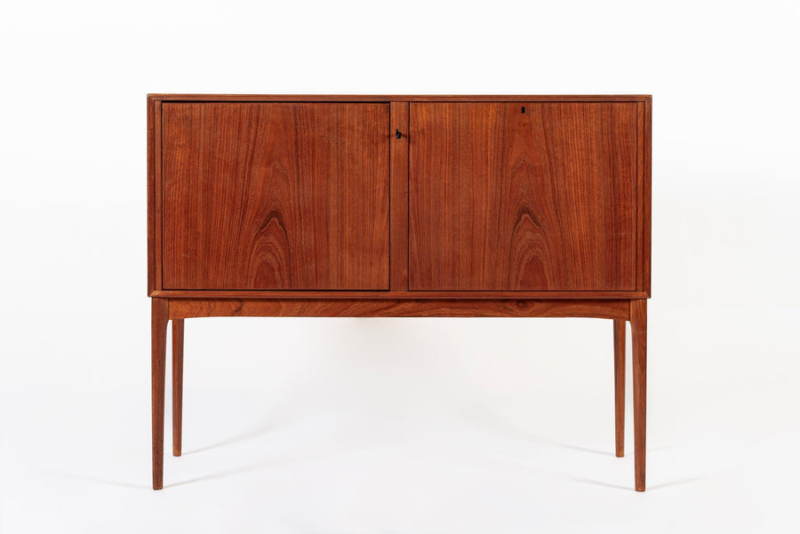 Mid Century Teak Bar Cabinet with Lazy Susan by Fredrik Kayser (attr.)