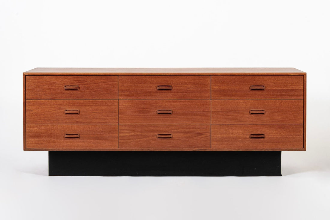 Vintage Mid Century Lowboy Teak Wood Dresser 1960s