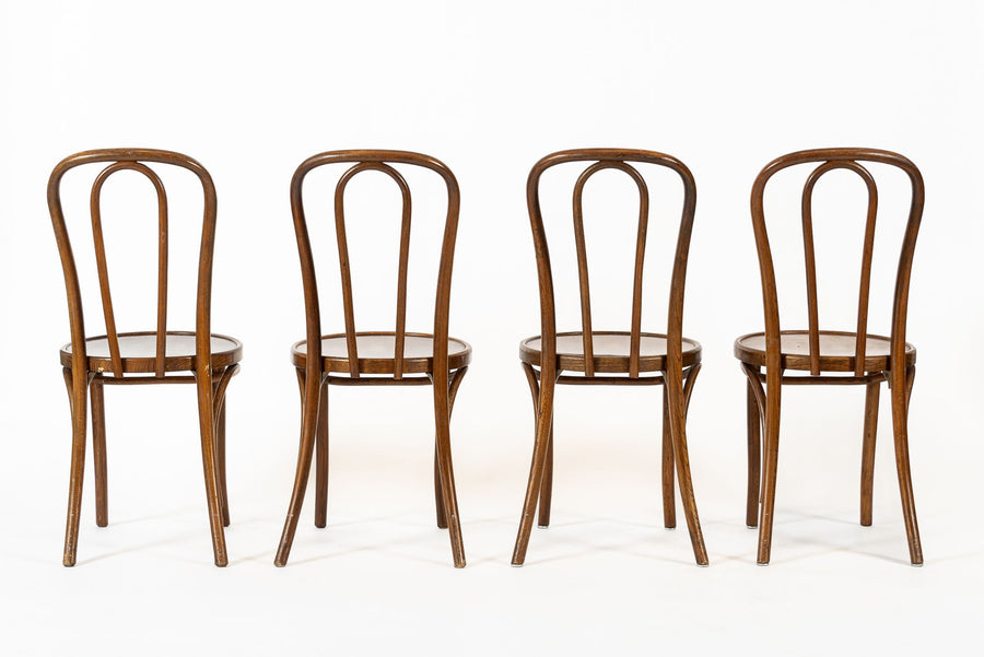 Vintage Antique Bentwood Bistro Cafe Chairs by Thonet Set of 4