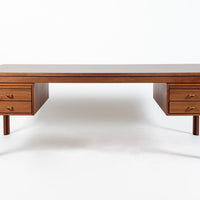 Danish Mahogany Executive Desk by Søborg Møbler, Mid Century Modern Desk, 2 Matching Avail