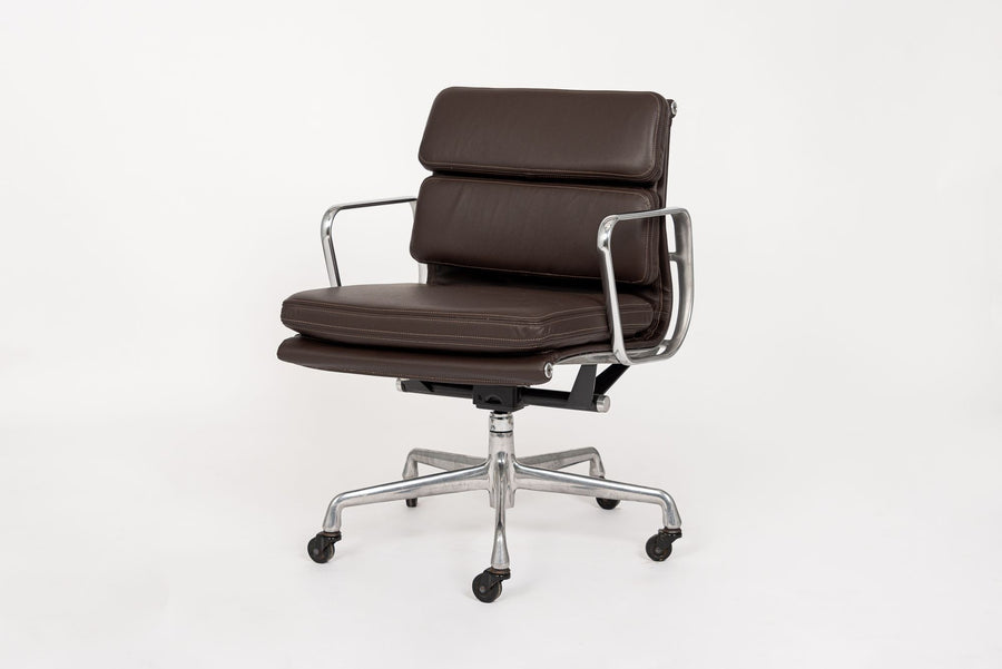 Herman Miller Eames Dark Brown Leather Desk Chair Soft Pad