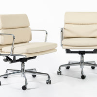Eames for Herman Miller Tan Cream Office Chairs in Schumacher VEGAN Leather