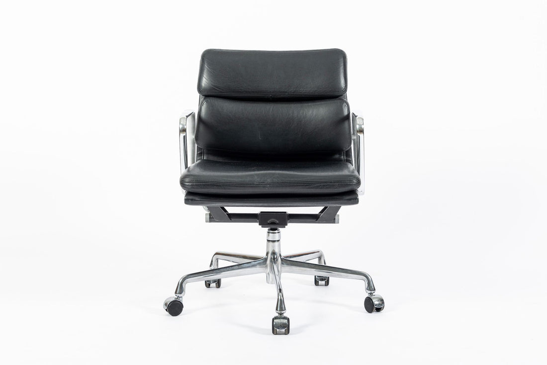 Eames for Herman Miller Soft Pad Black Leather Desk Chair 2000s