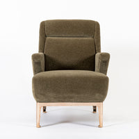 Restored 1940s Art Deco Lounge Chair Mink Mohair, Matching Sofa Available
