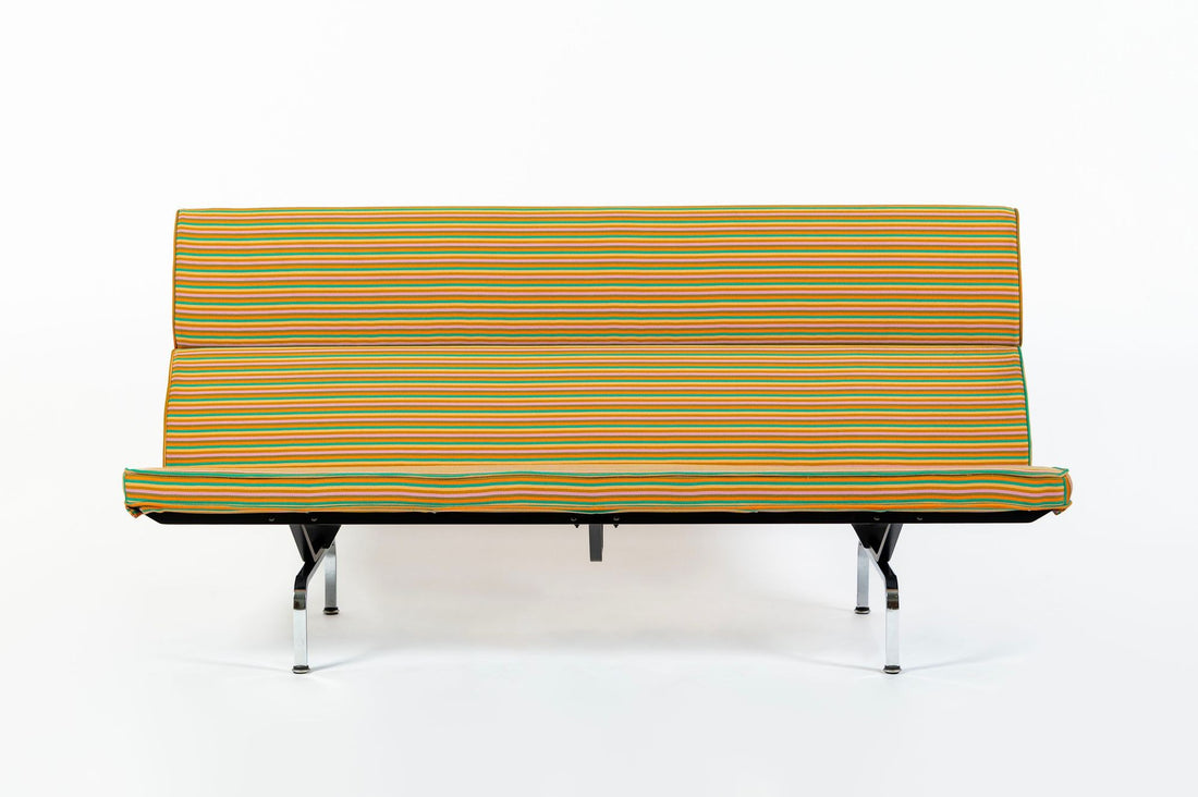 Eames Sofa Compact for Herman Miller, Alexander Girard Maharam Striped Fabric, 2 Available