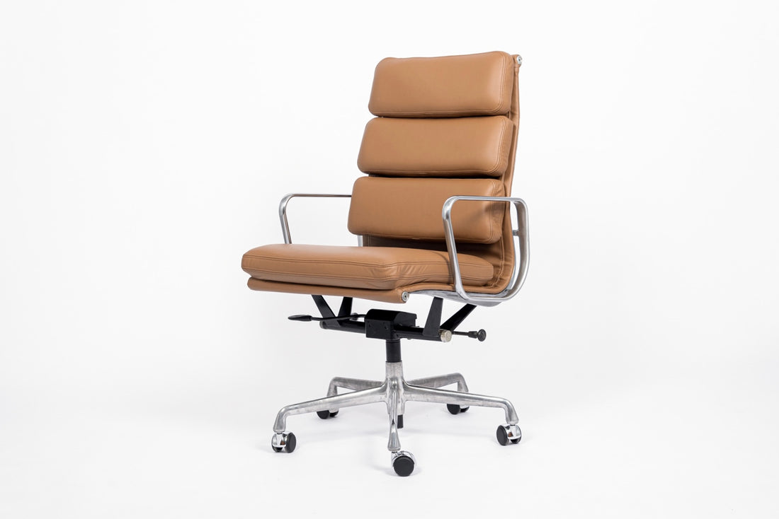 Eames for Herman Miller Aluminum Group Soft Pad Brown Office Chair