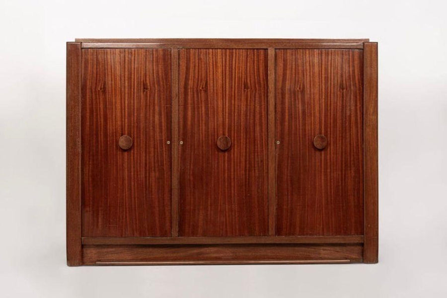 Antique French Art Deco Mahogany Sideboard Cabinet by Andre Sornay