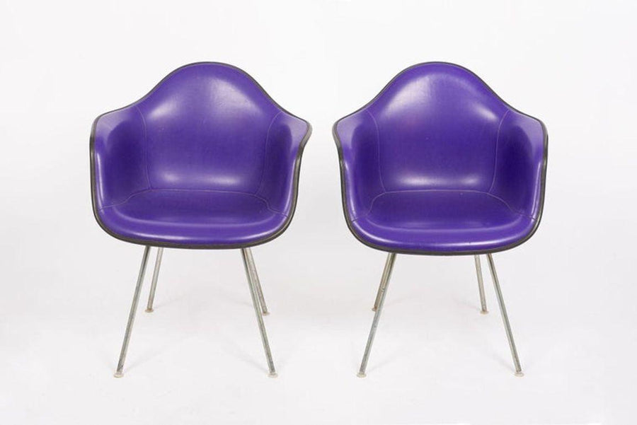 Mid Century Purple DAX Lounge Chairs by Eames for Herman Miller, 1960s