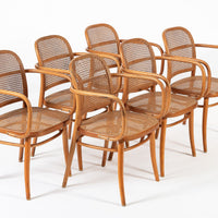 Vintage Bent Wood & Wicker Cafe Chairs by Josef Hoffman for Ligna