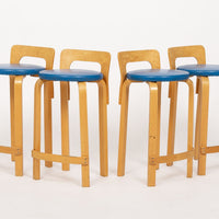 Mid Century Finnish Birch Wood K65 Stools by Alvar Aalto for Artek