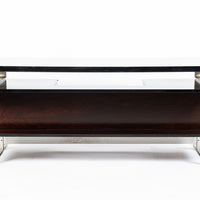 Postmodern Italian Rosewood and Metal Writing Desk by Abbondinterni, 1970s