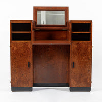 American Art Deco Birdseye Maple Vanity Cabinet or Dressing Table, Circa 1930