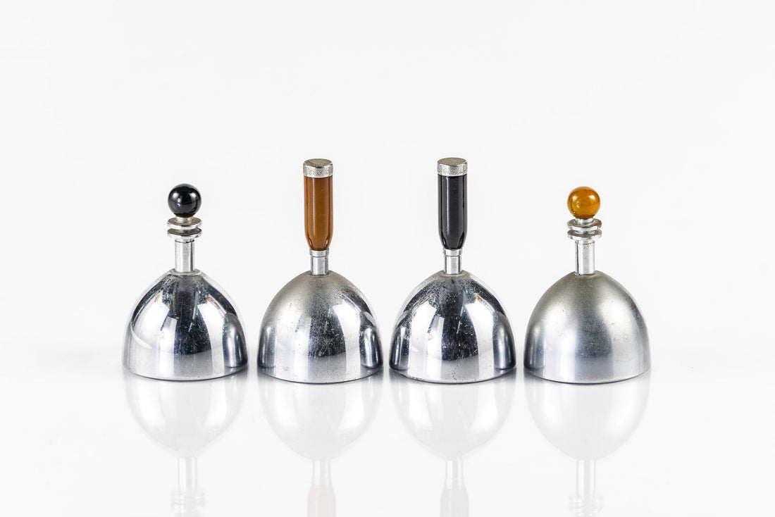 Antique Art Deco Dinner Table Bells by Ruth Gerth for Chase, Set of 4