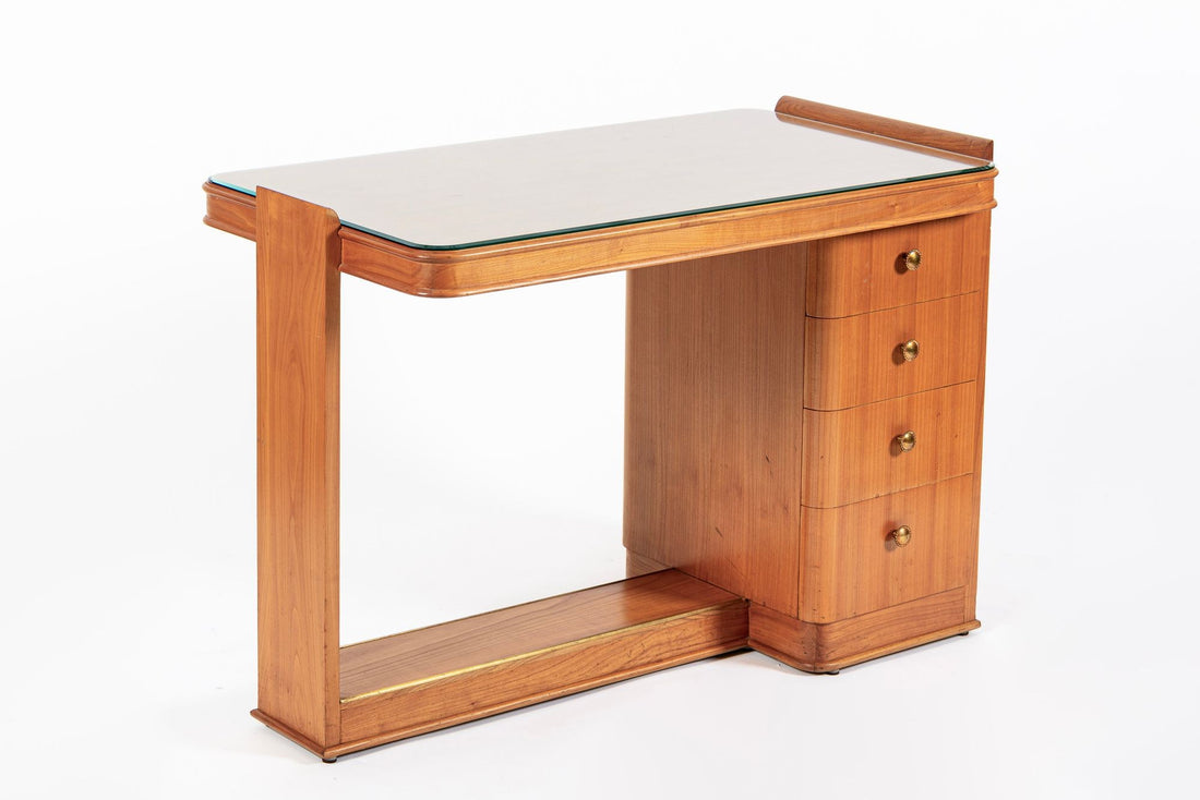 Antique French Art Deco Dominique Lemonwood Desk 1930s