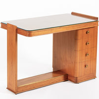 Antique French Art Deco Dominique Lemonwood Desk 1930s