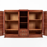 Antique Art Deco Tall Mahogany Wood Storage or Bar Cabinet 1940s
