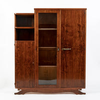 Antique French Art Deco Rosewood Vitrine Display Cabinet or Bookcase, 1940s