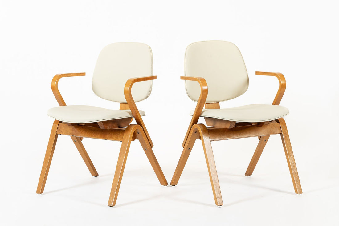 Mid Century Plywood Arm Chairs by Joe Atkinson for Thonet