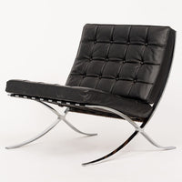 Mid Century Black Barcelona Chair by Mies van der Rohe for Knoll