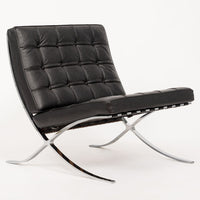 Mid Century Black Barcelona Chair by Mies van der Rohe for Knoll