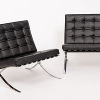 Mid Century Black Barcelona Chairs by Mies van der Rohe for Knoll