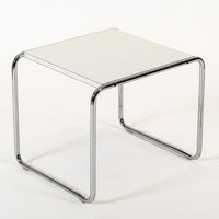 Mid Century White Tubular Steel Laccio Side Table by Marcel Breuer for Knoll