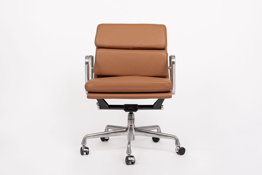 Eames Herman Miller Brown Leather Desk Chair Soft Pad 2000s