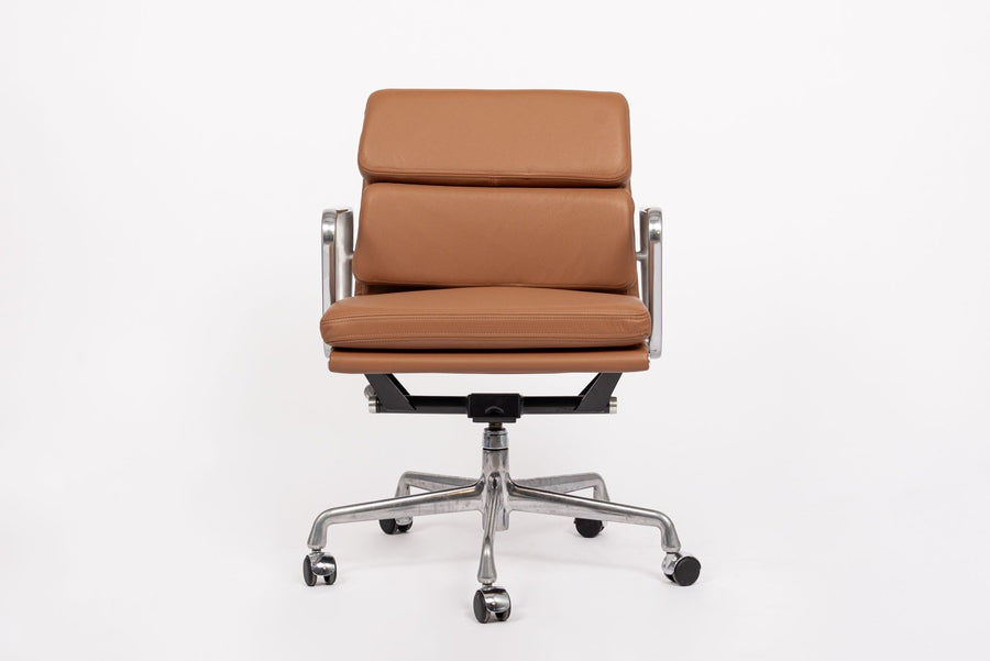 Eames Herman Miller Brown Leather Desk Chair Soft Pad 2000s