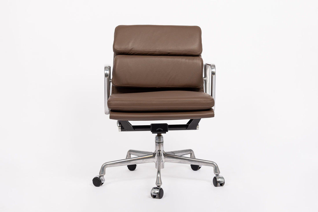 Eames for Herman Miller Brown Leather Office Chair Soft Pad 2000s