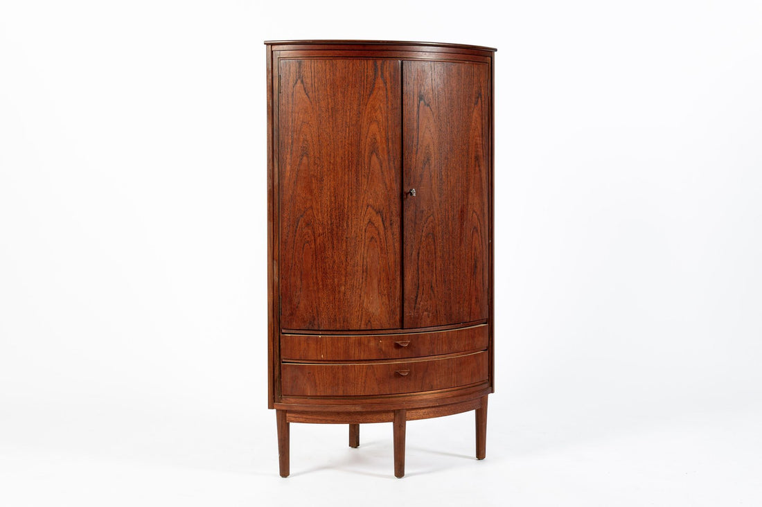 Mid-Century Danish Modern Teak Corner Bar or Storage Cabinet 1960s Selling AS-IS