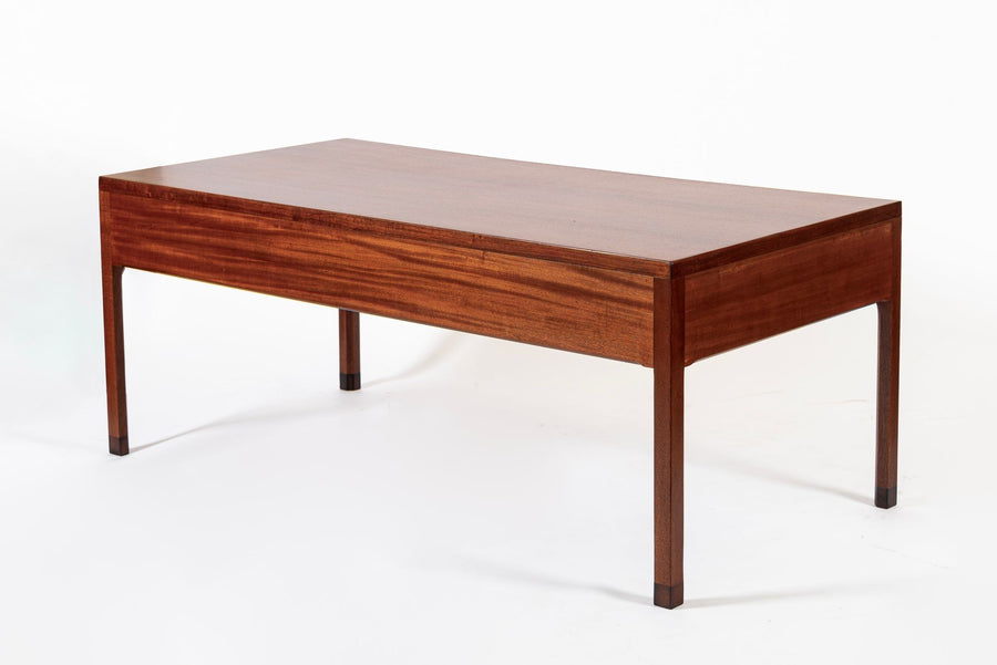 Large Mid Century Danish Modern Mahogany Wood Executive Desk