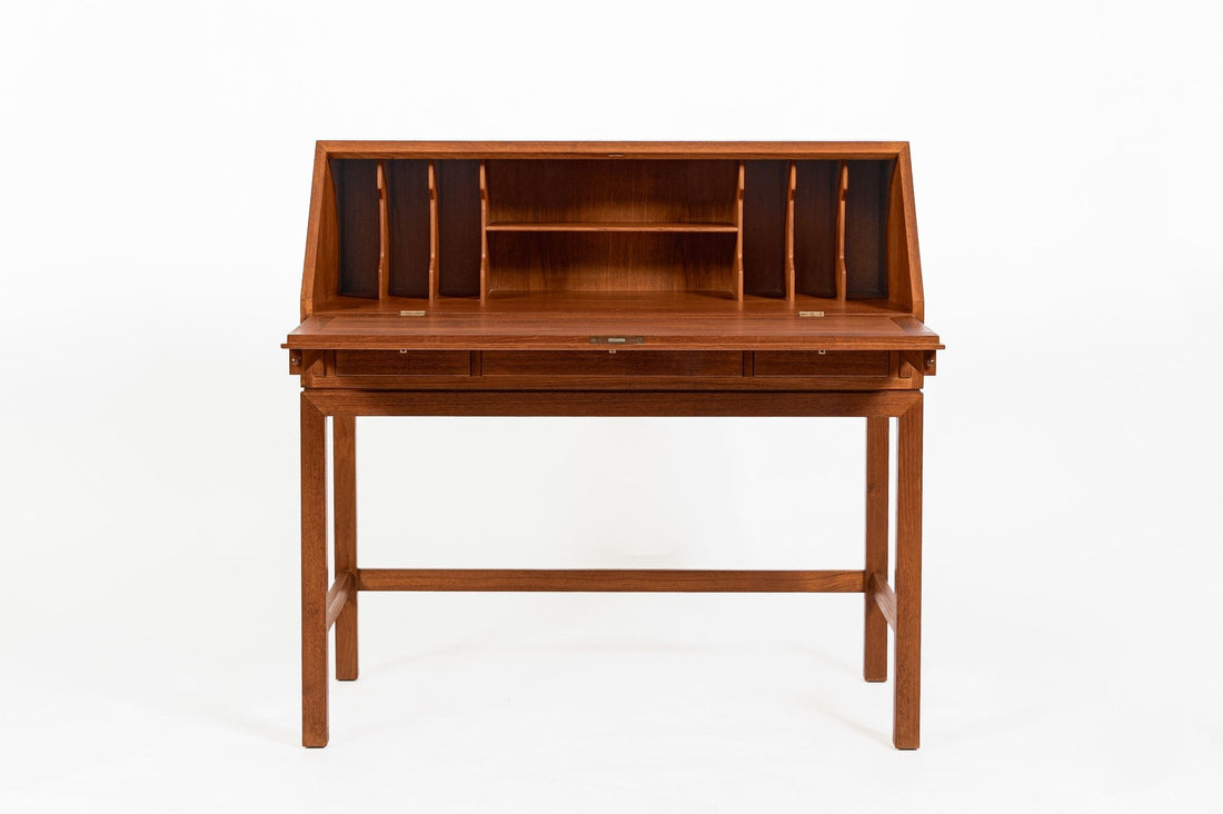Danish Mid-Century Modern Teak Dropdown Secretary Desk, 1960s