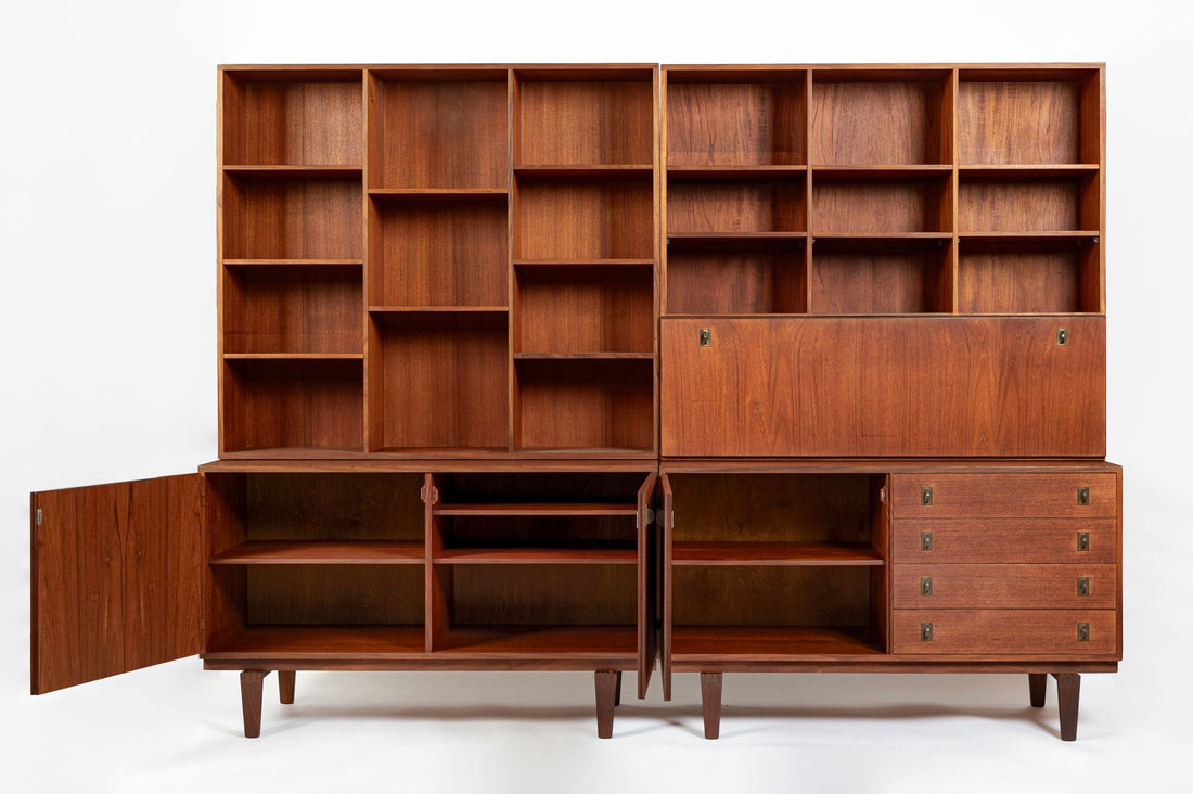 Mid-Century Danish Teak Wall Unit Bookcase by Peter Løvig Nielsen, Pair, 1960s